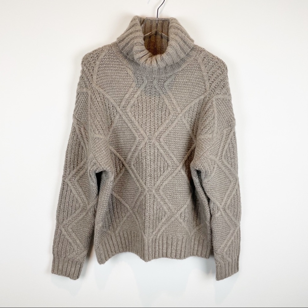 NWT CASLON Taupe Chunky Turtle Neck Sweater Size M - Picture 4 of 10